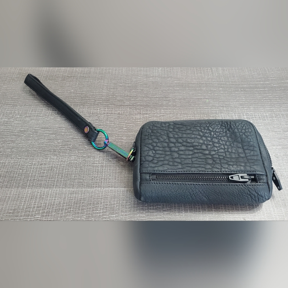 Alexander Wang Dumbo Wallet in Black Rubberized Leather